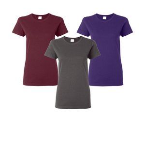 Gildan Ladies Semi-Fitted Crewneck T-Shirt Large- 3 Shirts
